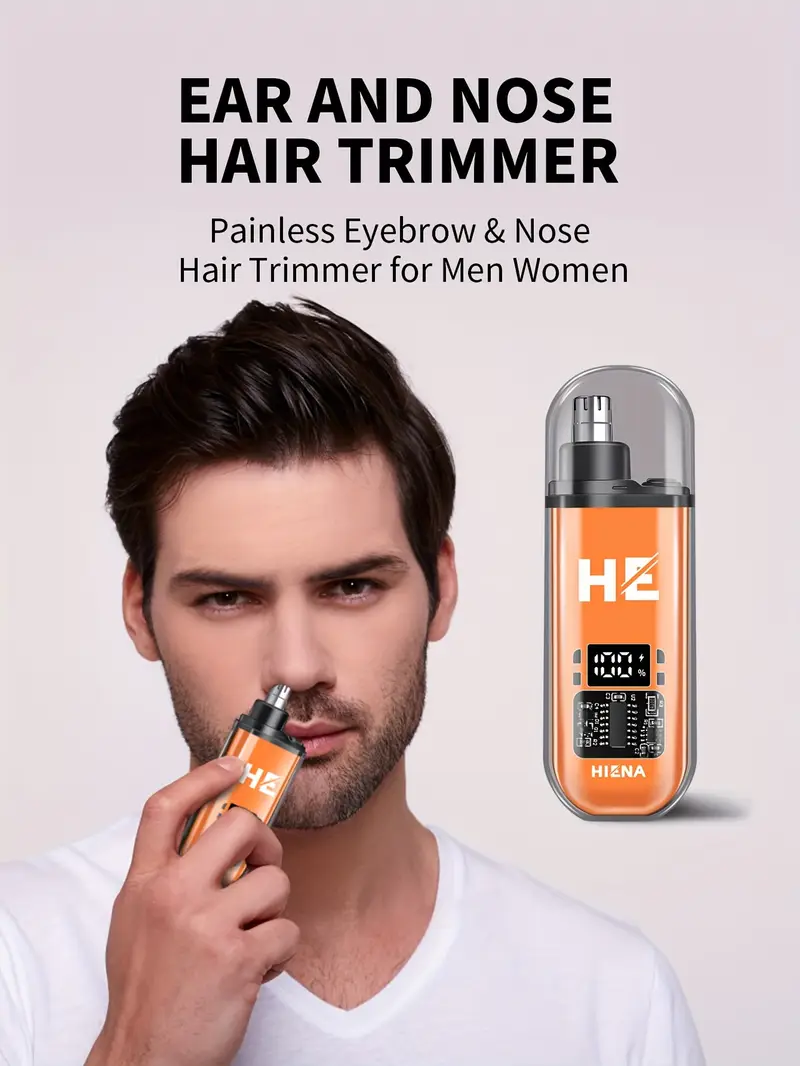 electric nose and ear hair trimmer mini portable usb rechargeable stainless steel head silent motor nose hair cleaner gift for men and women plastic material 150mah lithium battery Product details 4