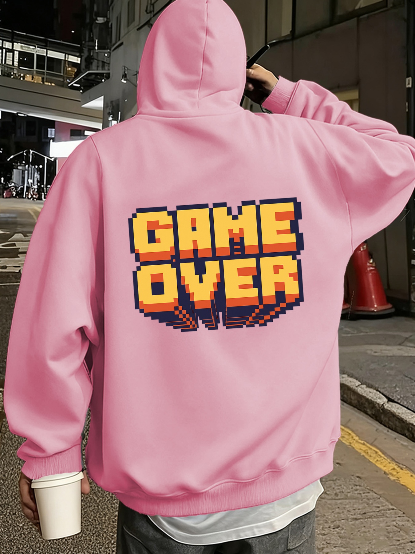 005cdd9b-53ac-47c4-a24d-d5a513ba9ec4.jpg Herren Retro 80er Video Game Grafik Kapuzenpullover - Retro Gaming Design mit Game Over Text