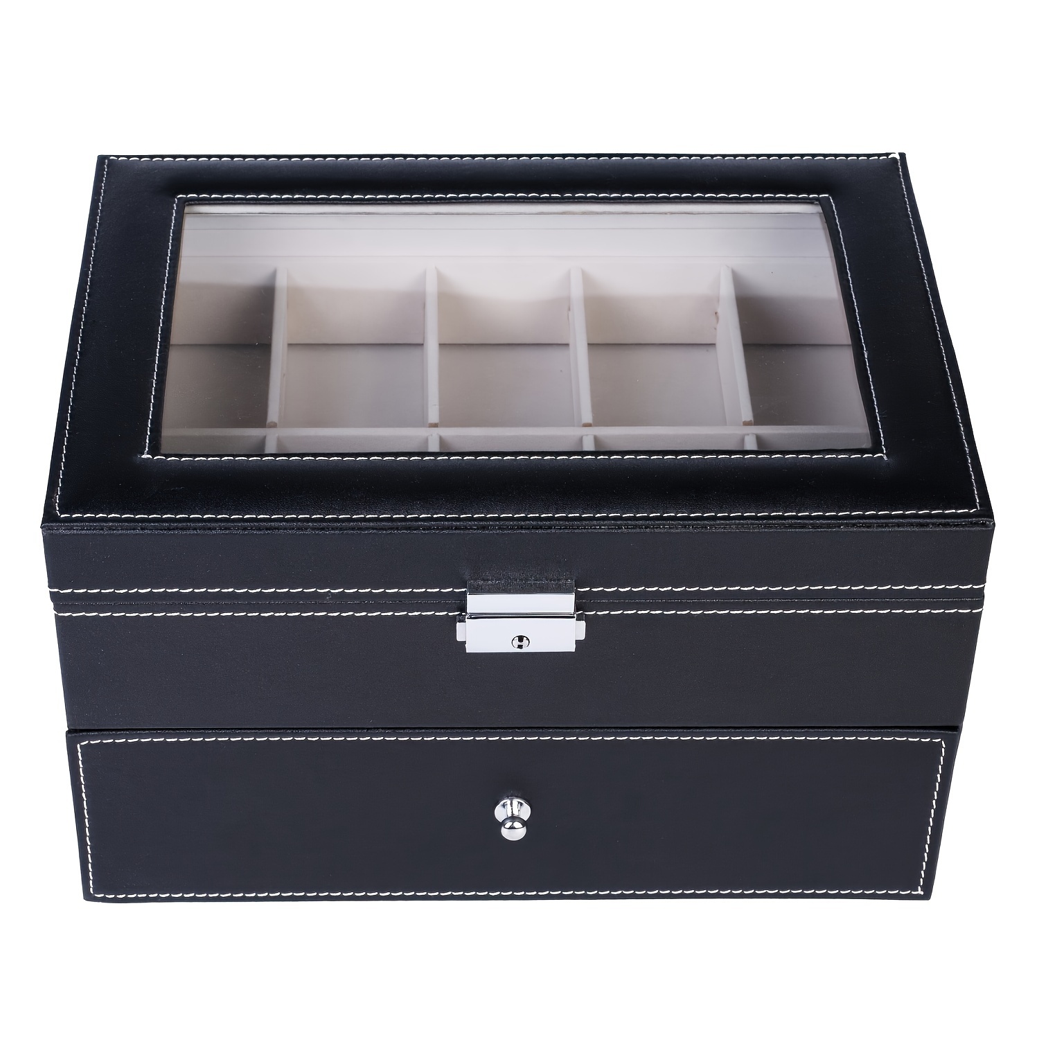 20 Compartments Dual Layers Elegant Wooden Watch Collection Box