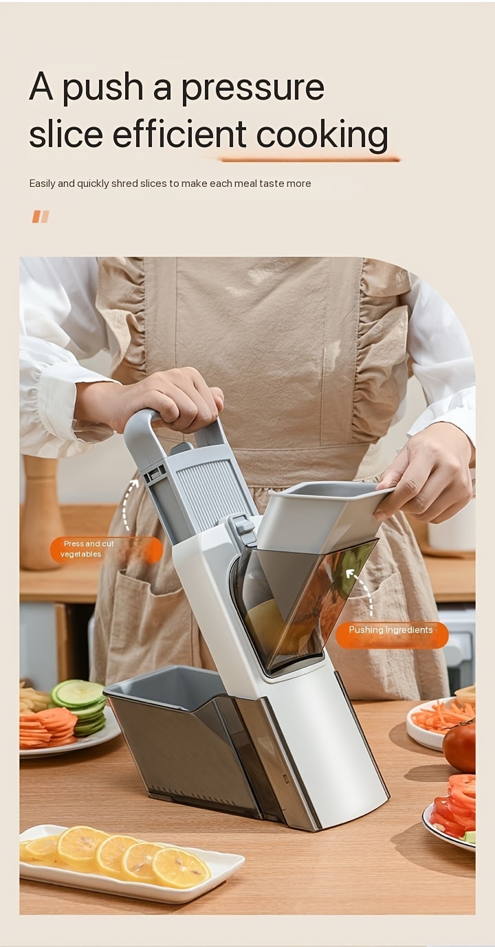 multifunctional vegetable cutter manual alloy steel blade plastic body no power needed for slicing shredding and dicing details 3