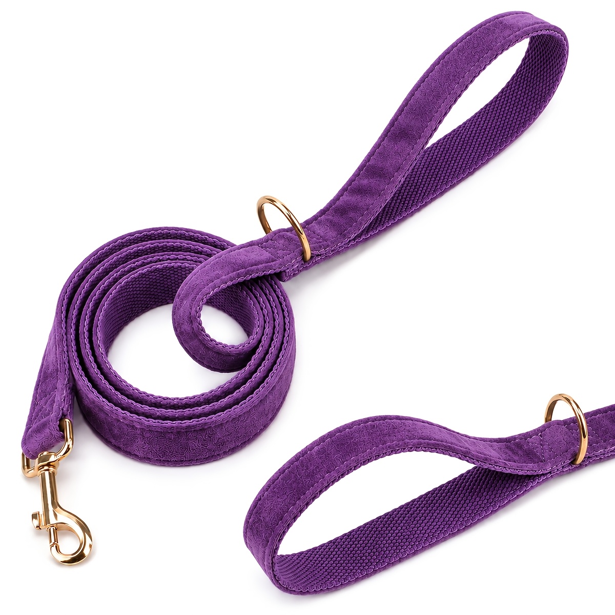 Solid-Color Velvet Dog Leash for Comfortable Outdoor Walks