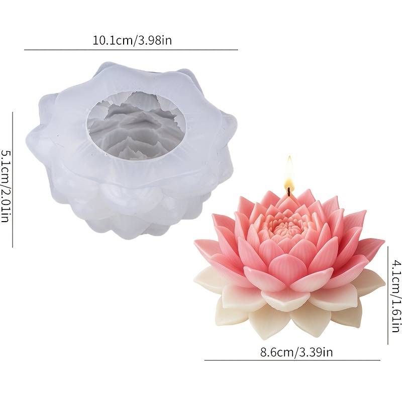 E-shop Harzgussformen, ein rosa-zu-weißer Verlauf für Lotus-Silikonform. Die geschichtete Blütenblatt-Textur des Lotus ist fein wiedergegeben. Diese