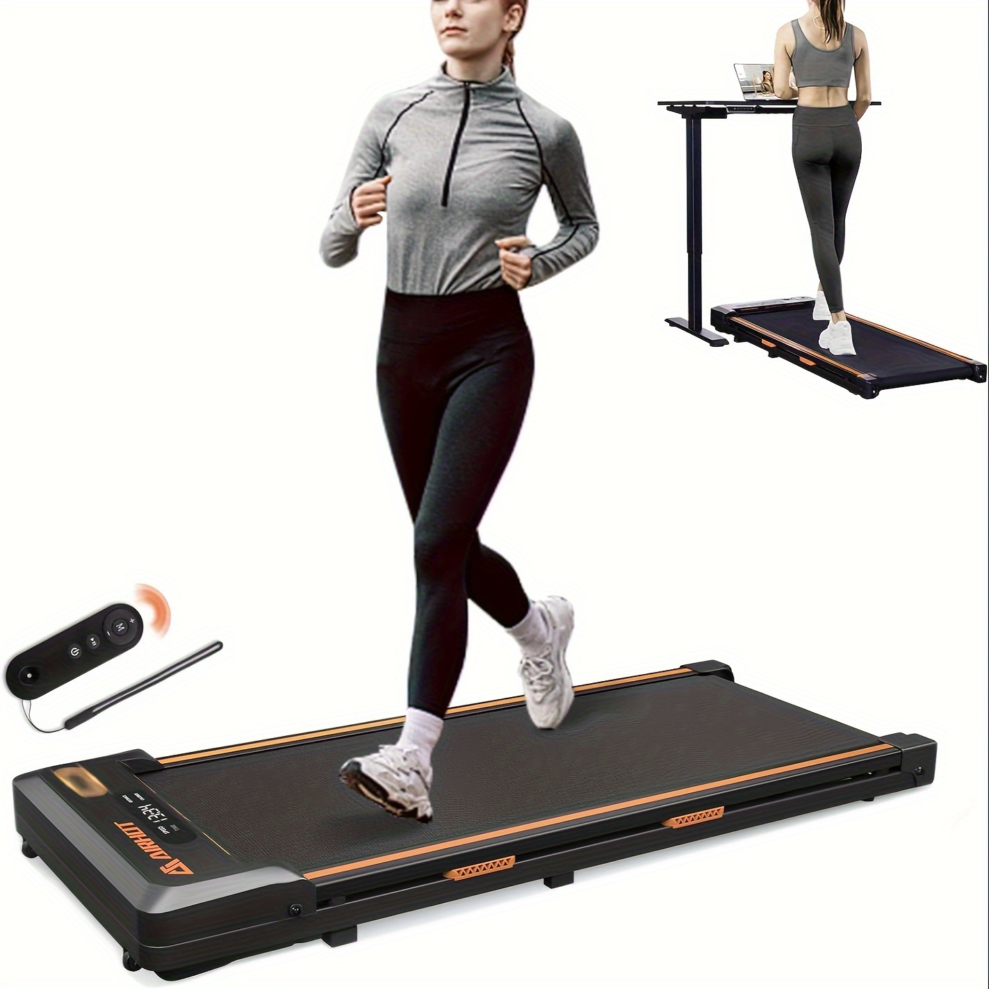 

Kerdomunder Desk Treadmill, 2 In 1 Walking And Jogging Pad, Portable Walking Treadmill With Remote Control Lanyard For Home/office, 2.5hp Low-noise Desk Treadmill With Led Display