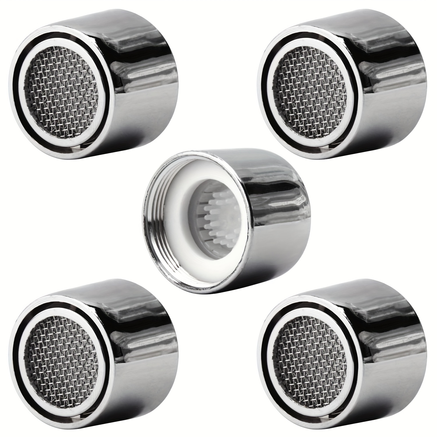 Image of 5pcs Faucet Aerators 55/64 Inch Faucet Flow Restrictor Replacement Parts Insert Sink Aerator Female Thread Water Faucet Aerator With Gasket For Bathroom Or Kitchen 22mm/0.86"