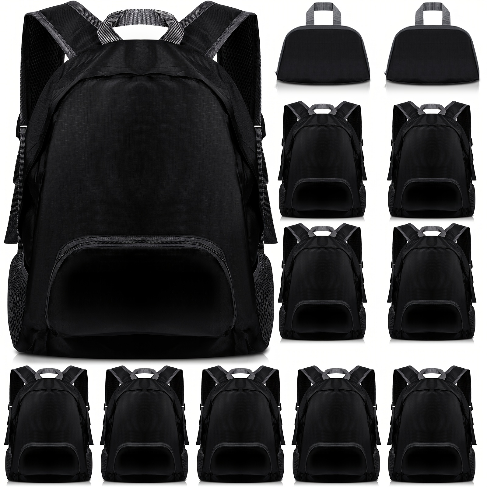 TEMU 12pcs Backpack Bulk 20l Foldable Backpacks Basic Back Packs For Travel Camping