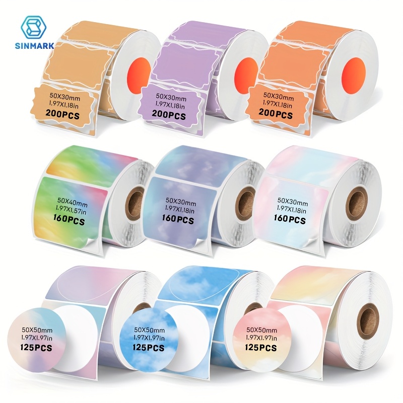 Image of 9 Rolls Of Thermal Label Paper, Compatible With Sk58/sk20/sk35/sk45 Label Printers, Suitable For Notes, Journals, Work, Receipts, And Crafts, Ideal For Travel And Home Use