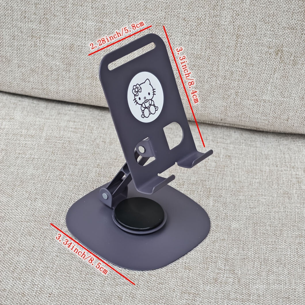 Phone Stand, 360° Rotating Desktop Stand, Adjustable Foldable Design Phone Holder, Metal Phone Stand, Stable Base And Support Rod, Universal for Phones And Tablets, Suitable for Office, Home Office, Desk, Bedside Use, Ideal Office Desktop Accessory