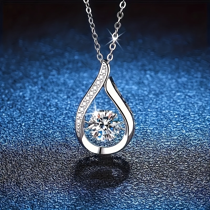 TEMU 925 Sterling Silvery Plated Pendant Necklace, Pendant Necklace, Fashionable And Versatile Necklace, Party Wedding Anniversary Commemorative