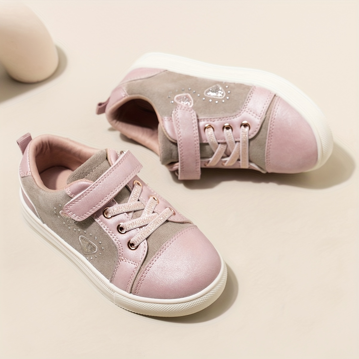 Cute Low Top Sneakers for Kids - Soft, Non-Slip Rubber Sole, Heart & Star Embellishments, Casual & Trendy Footwear for Girls and Boys, Casual Shoes | Playful Design | Soft Rubber Sole