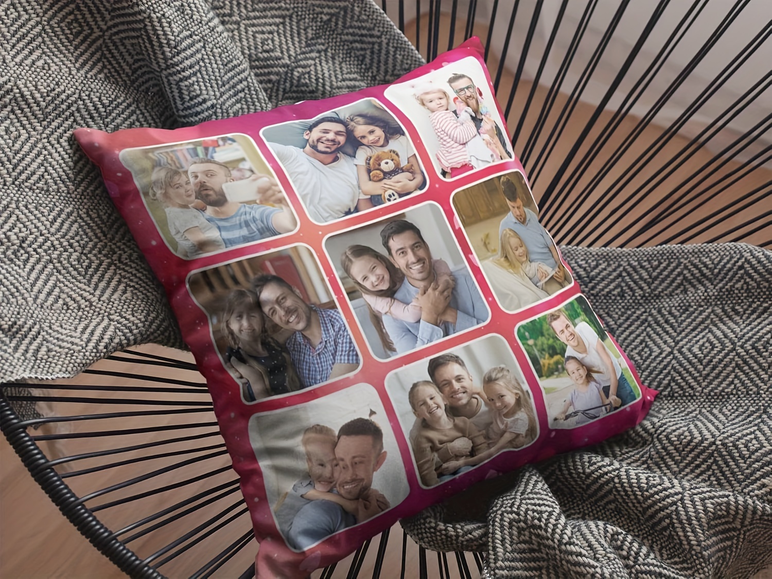 customizable 18x18 inch polyester throw pillow cover 1 set personalized   for couples parents friends ideal for birthdays special occasions any image customizable suitable   14 mixed color details 2