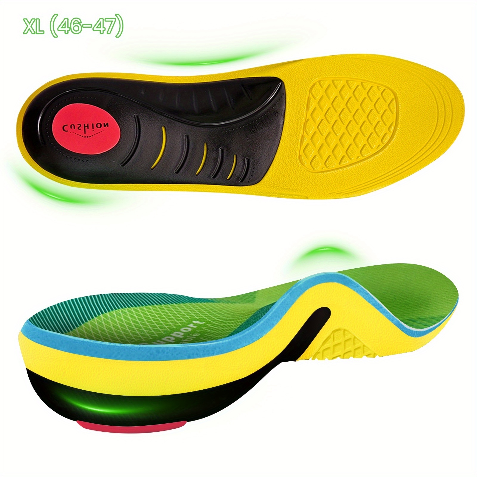 Image of 240+lbs Heavy Duty Arch Insoles Men Women, Heavy Duty High Arch Support Insoles Shock, Shock Absorption Sports Shoe Insoles, Athletic Running Hiking, Work Boot Shoe Inserts
