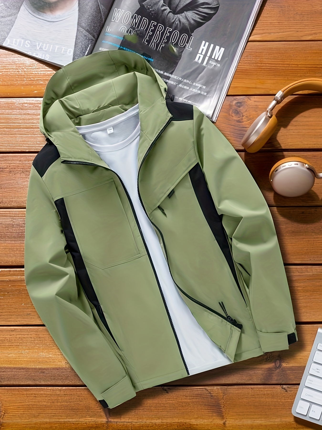 Men's Windbreaker Hiking Coats Full Zip Fishing Travel - Temu