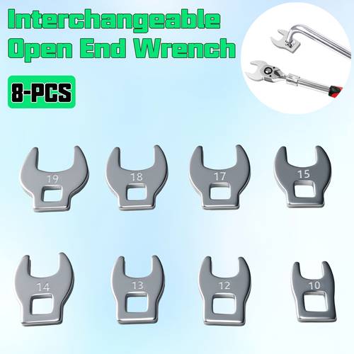 8pcs interchangeable open end wrench set replaceable open end s 3 8 dual use angle wrench adjustable wrench set with interchangeable heads
