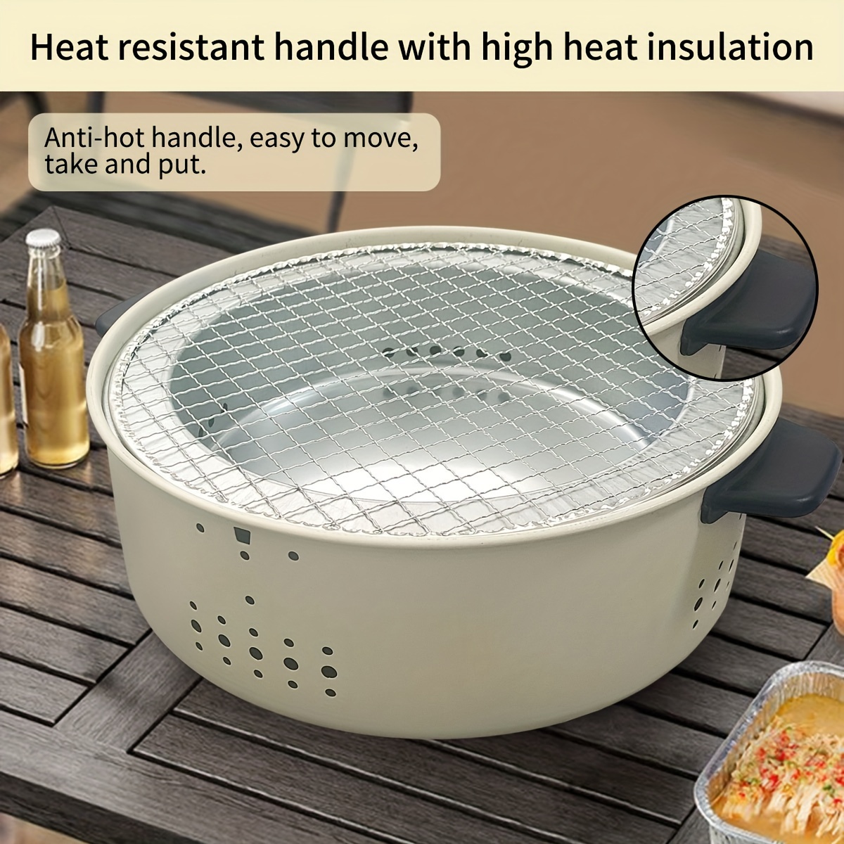 11 portable smokeless charcoal grill white iron mesh perfect Temu