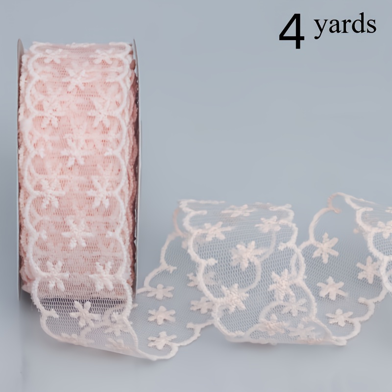 TEMU de Ruban de Dentelle en Transparent Élégant - Ruban d'Artisanat Polyvalent pour Ajouts de Cheveux, Nœuds, Décoration de Vêtements, Emballage