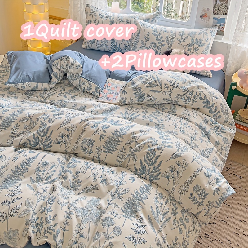 Image of 3pcs Duvet Cover Set, -style Small Floral Duvet Cover Set In , Includes 1 Duvet Cover + 2 Pillowcases, Comfortable And Breathable, Machine Washable And Hand Washable, Does Not Fade Or , A Environment