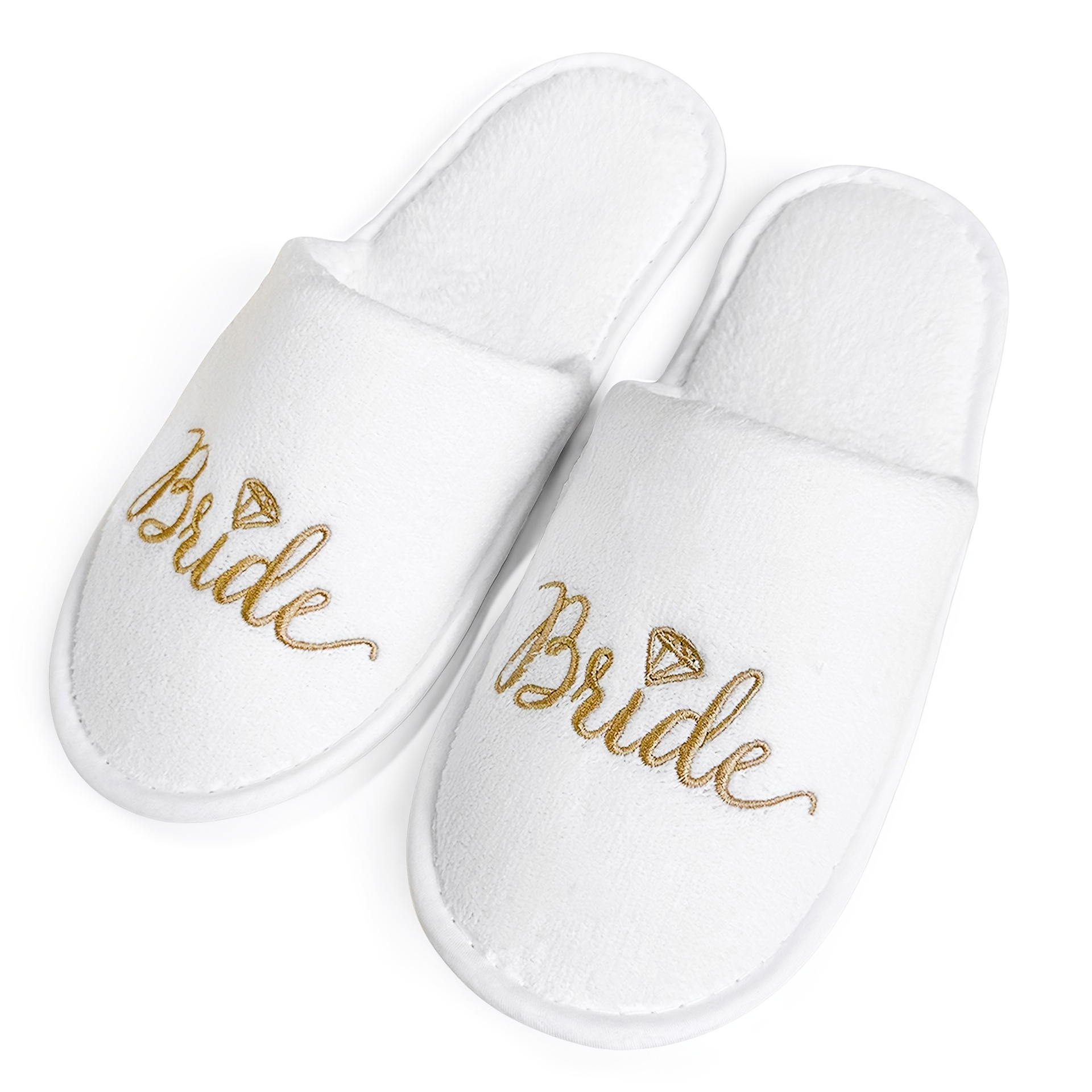 Image of Wedding Party Slippers With A Closed Toe, Featuring Golden And Pink, Lightweight And Comfortable Soft Sole Slides, Suitable For Brides, Bridesmaids, And Guests At Bachelorette Parties., Women Shoes