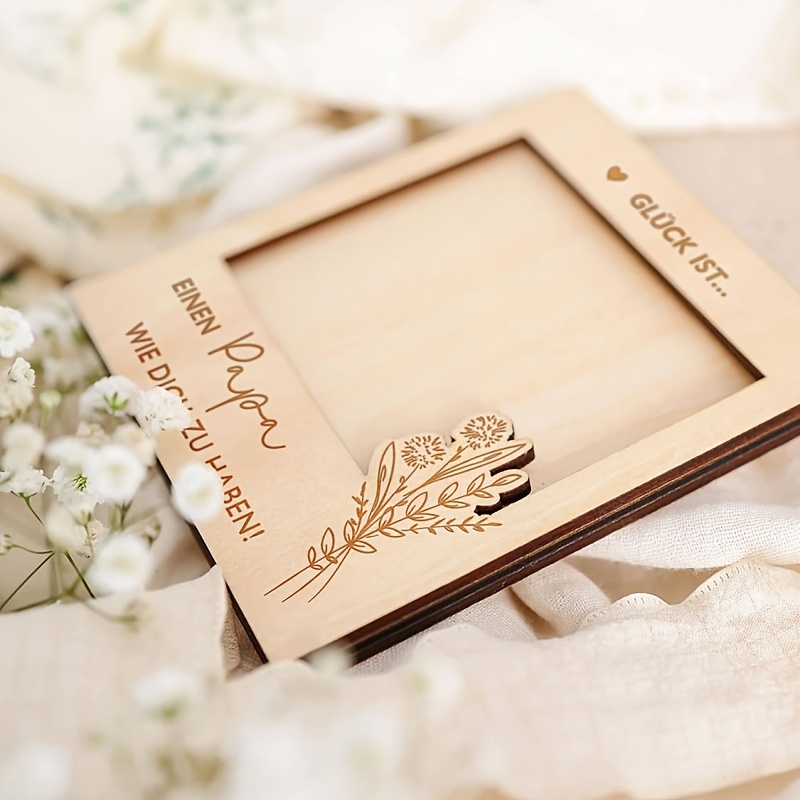Image of Father's Day Wooden Photo Frame, Gift For Dad - Magnetic Wooden Photo Frame (9 X 9cm Photo) - Best Dad, - Father's Day Gift