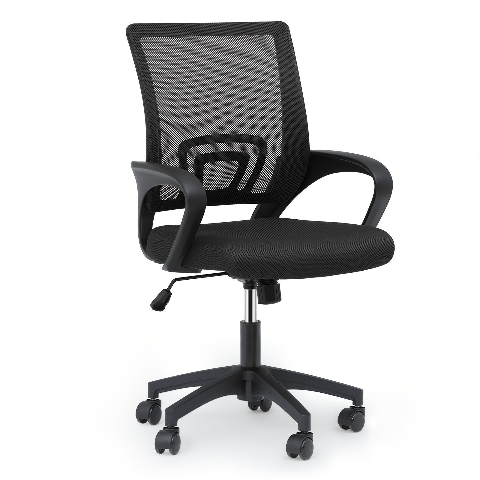 TEMU Office Chair Ergonomic - Mesh Desk Chair With Lumbar Support & Wide Seat Adjustable Height, Swivel Wheels (300lbs Capacity) - For Home Office,