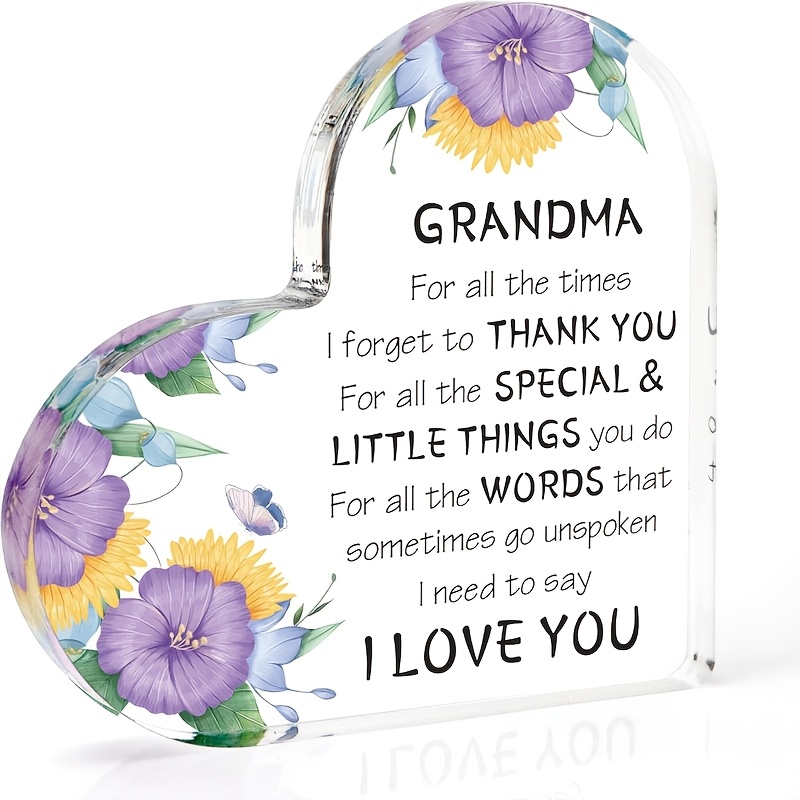TEMU 2d Flat, Gift For Grandma, Creative Acrylic Desktop Decoration For Grandma, Birthday Gift, Cool Gift For Grandma, Thanksgiving Gift Grandma