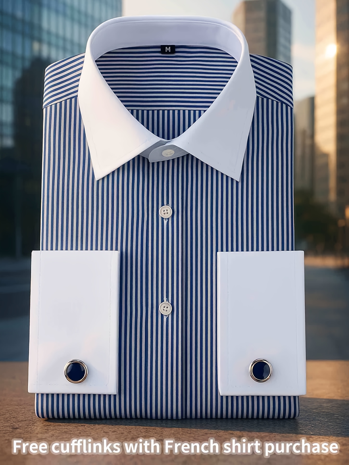 item picture 2025 french cuff dress shirt 1pc luxury formal wear wedding business attire elegant office shirt for men