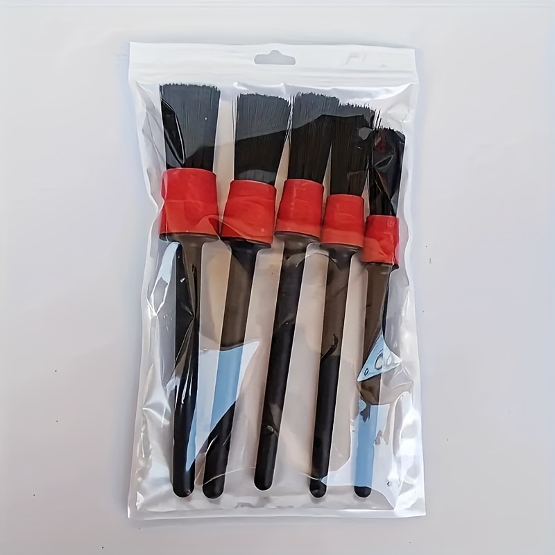 TEMU 5pcs Detailing Brush Set Car Brushes Car Detailing Brush For Car Cleaning Detailing Brush Dashboard Air Outlet Wheel Brushes