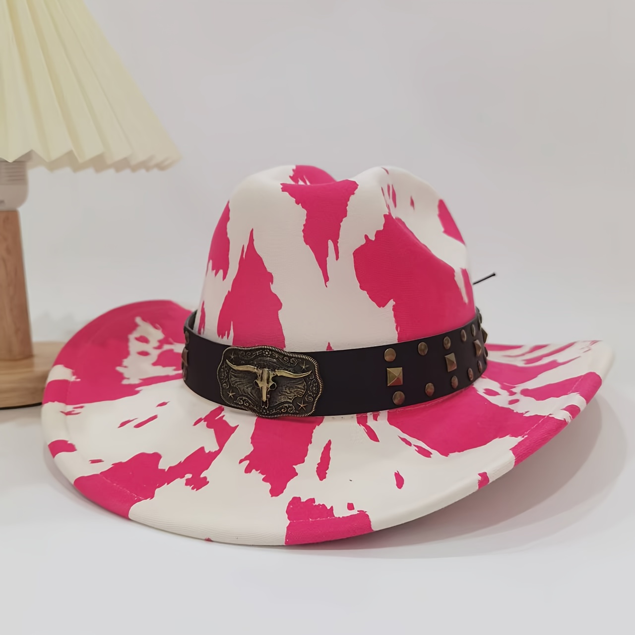 TEMU A Vintage Bronze Embossed Badge With Contrasting Stitching, Featuring Western-style Hard Rivet Decorations For A Party Cowboy Hat