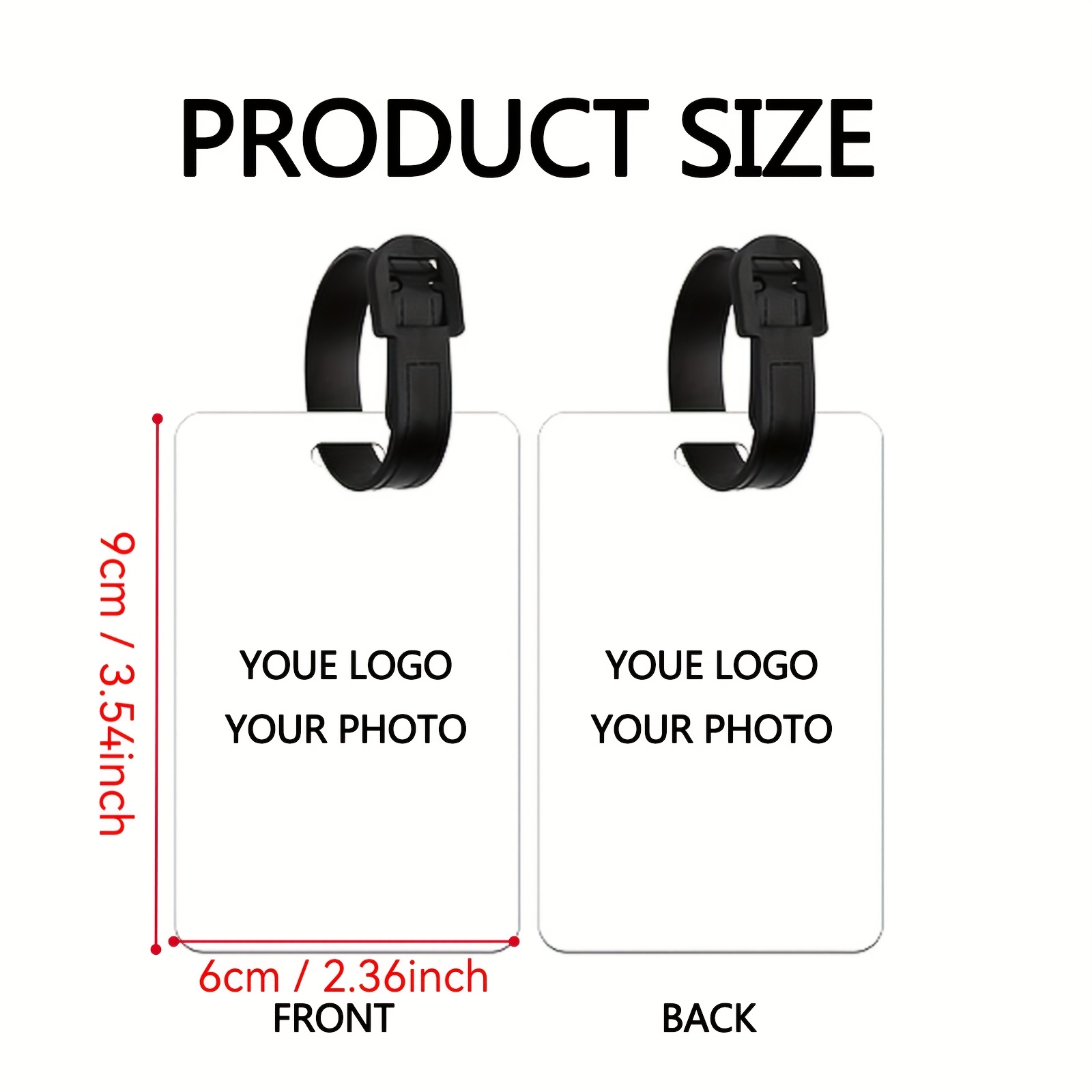 TEMU [customized] Double-sided Luggage Tag With Keychain, Customizable Double-sided Travel Luggage Tag, Lightweight And Durable Suitcase Tag Easy To