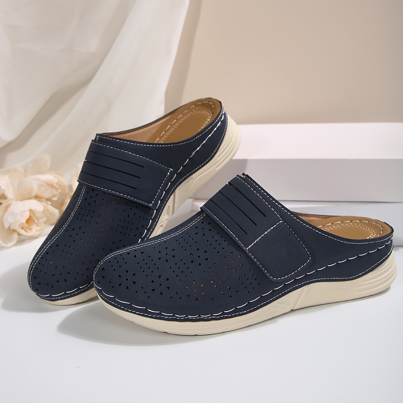 womens lace wedge mule shoes women shoes temu - Temu Canada
