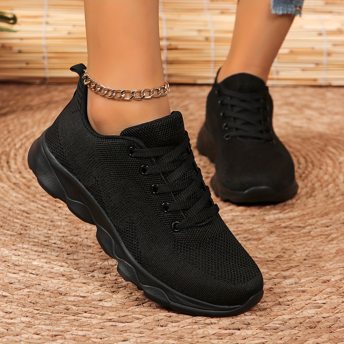 Black casual trainers womens online