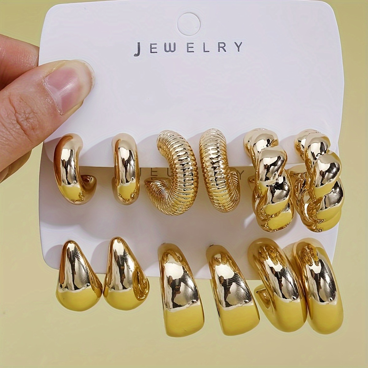 

12pcs/set Twisted C-shaped Earrings, Simple And Vacation Style Women's Daily, Date And Party Accessory, Gift Jewelry Set