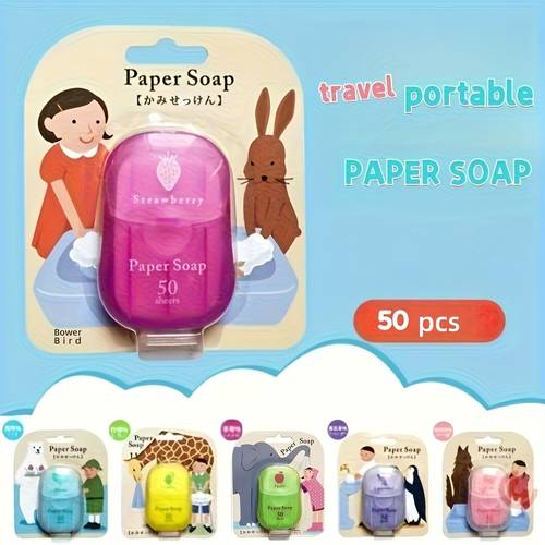 50pcs portable soap sheets unisex adult lavender scented glycerin based ideal for outdoor camping and travel