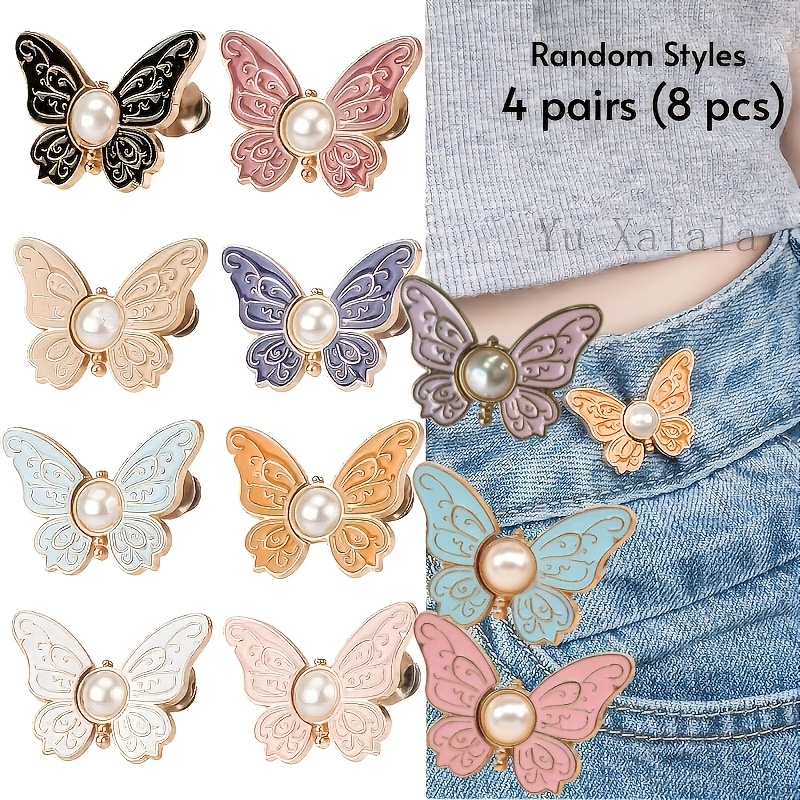 TEMU Boucle de taille papillon style aléatoire, clou, couture, détachable, pendentif de décoration de taille ajustée, idéal pour offrir en cadeau