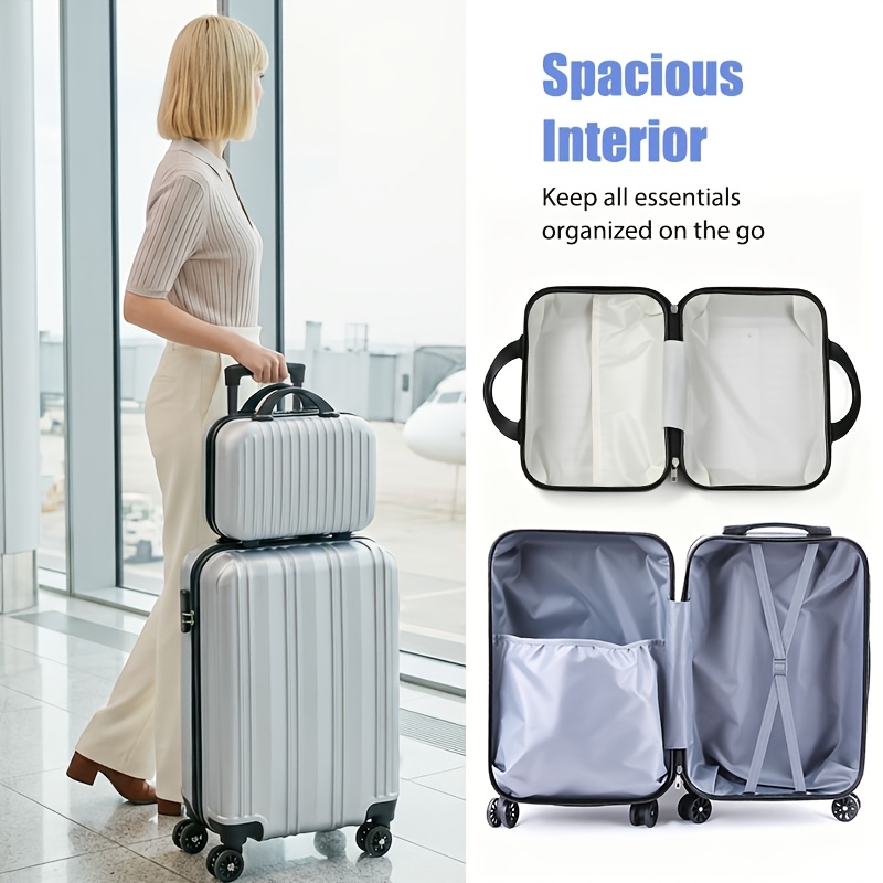 TEMU 2pcs Luggage Set (14\" And 20\"), Lightweight Expandable Suitcase With 360-degree Spinner Wheels, Adjustable Telescopic Handle, Carry-on And