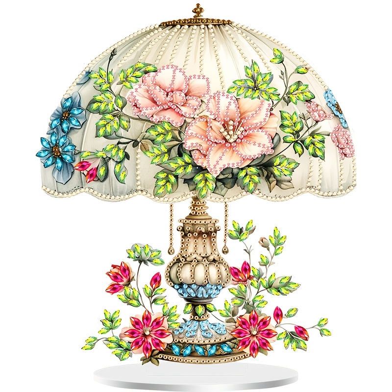 

Diy Diamond Painting Kit Vintage Flower Table Lamp Irregular Acrylic Decorative Ornaments Suitable For Craft Enthusiasts Interesting Handmade Gifts Home Decoration