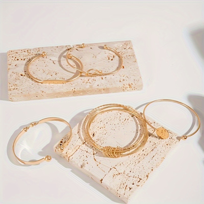 5 Pc Women's Geometric Iron Bangle Set Daily & Party Wear