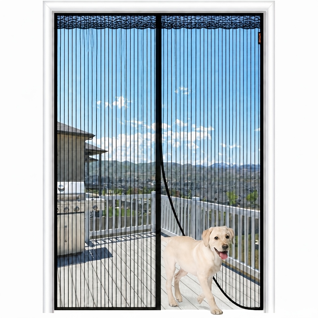 1pc Magnetic Screen Door, Heavy Duty Self-Closing Mesh, No Drilling  , Breathable Mosquito Proof Pet-Friendly, for Balcony Door, Patio Door, Sliding Door,  , Bedroom, Kitchen, Living Room, 90X210/90  Cm,  