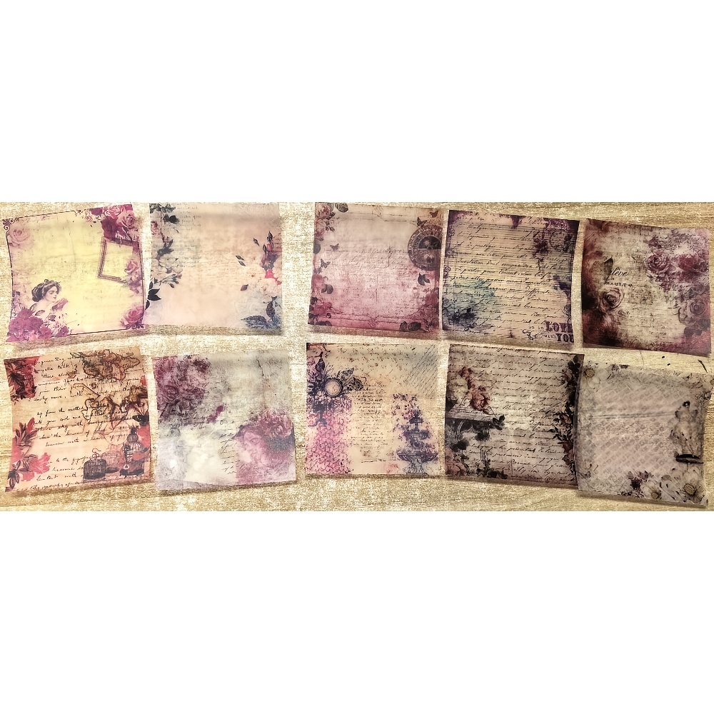 Image of Vintage Pattern Vellum Paper Stickers For Scrapbooking Card Making Journaling Project Crafts