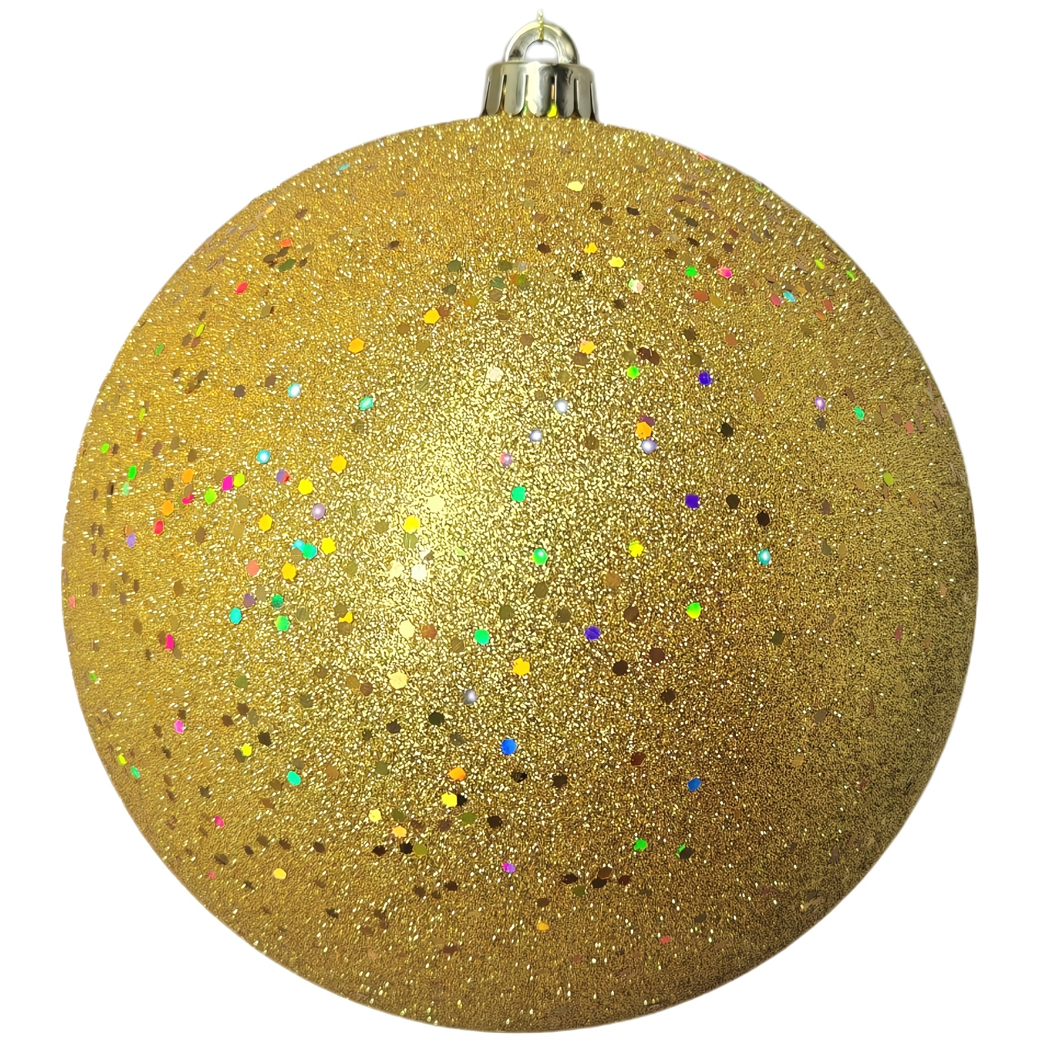 

Classic Christmas Hanging Ornament, 20cm Golden With Confetti, Non-electric, Featherless Plastic Christmas Decoration (pack Of 1)