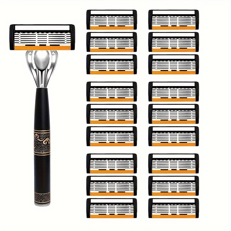 Luxury Men's Stainless Steel Razor Set with Skin-Fitting Blades