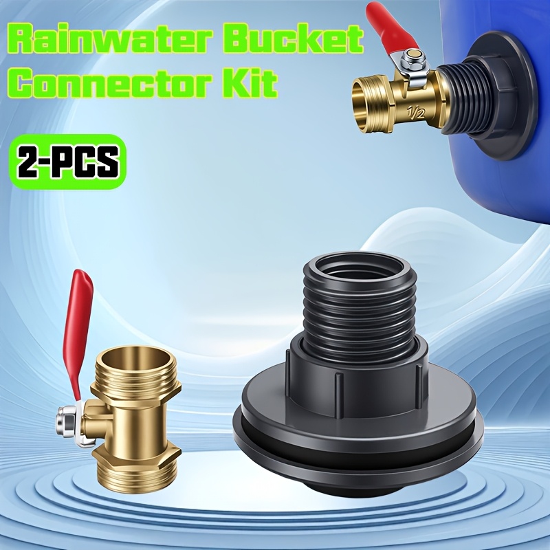 2pcs   bucket connector kit pvc bulkhead joint adapter aquarium part suitable for 1  15 external thread connector ideal for rain barrels aquariums tanks bathtubs and pools water pipes outdoor hoses
