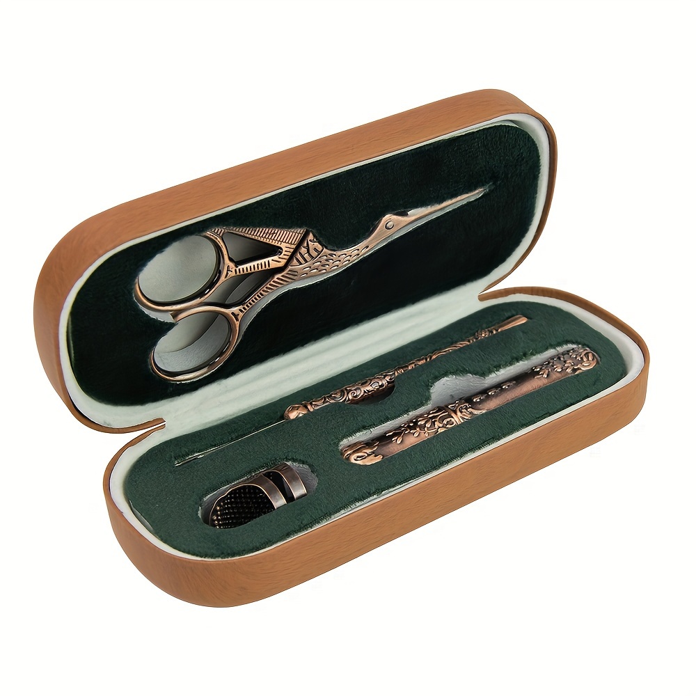 Embroidery Needles and Scissors Sewing Tools Storage Box