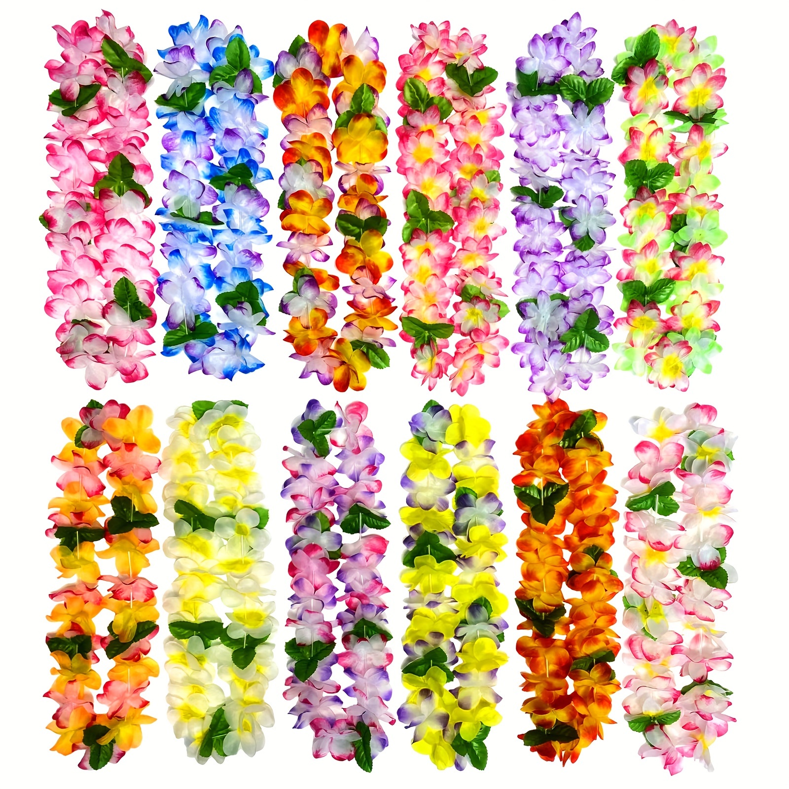 

12 Pcs New Encrypted And Bold Summer Flower Crowns - Perfect For Birthdays, Parties, Graduations, Home Decor, Aloha Festivals, And Holiday Celebrations - A Fun-filled Celebration Essential