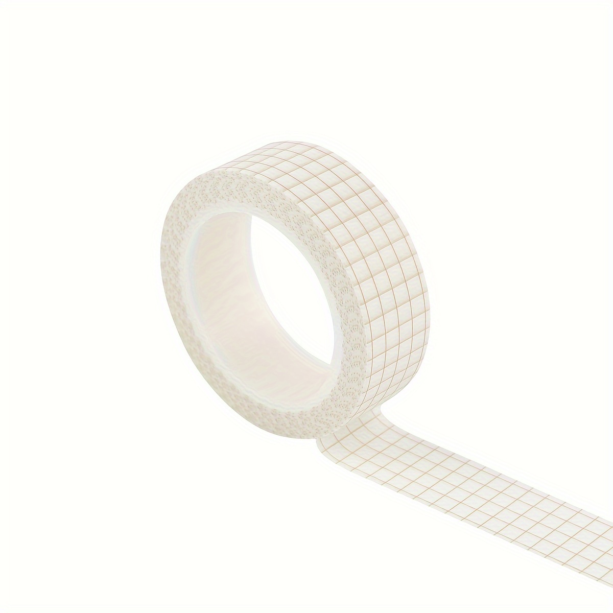 TEMU 1 Roll, White Background Brown Grid Washi Tape, Used For Decorating Hand Account Photo Frames And Gift Packaging. Is Easy To Tear .