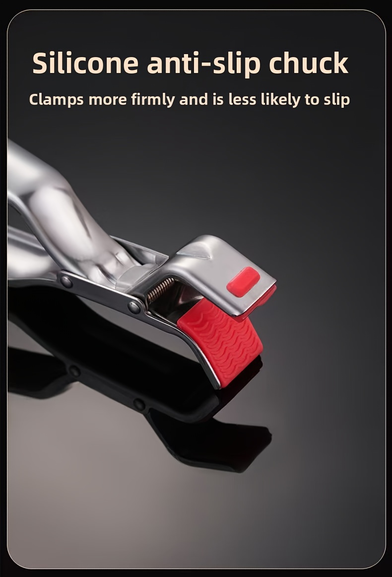 [Anti-Scald Clip] Heavy-Duty Stainless Steel Anti-Scald Clip Compatible for Air Fryer, & Steamer - Heat-Resistant Kitchen Tool with Non-Slip Bowl/Plate Grabber, Steaming Clip - for Hot Pots/Pans, - Utensil (410 Stainless Steel)