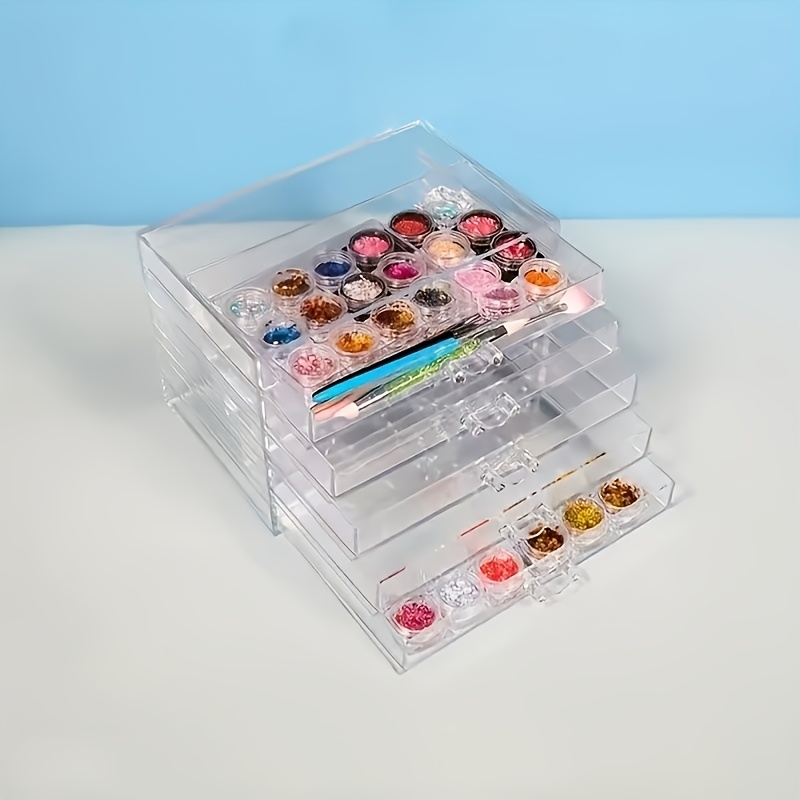 a 5 layer transparent acrylic desk organizer with drawers a modern multifunctional storage solution for cosmetics stationery and office supplies desk storage box stylish storage box plastic drawers desk drawer organizer jewelry box jewelry boxes Product details 5