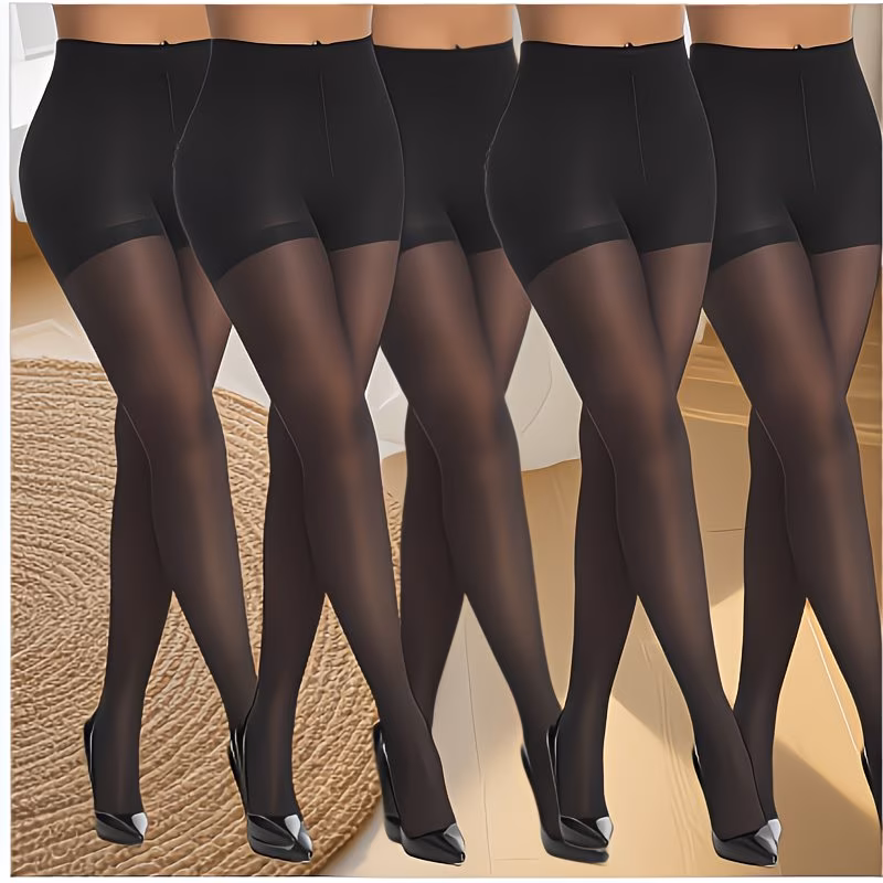 5-pack 40d женски елегантни хулахопки за обликување на стомак и , секси модерни хулахопки - темни еднобојни хулахопки за обликување, супер удобна еластичност, мазна и контрола на стомакот, секси женски чорапи, тенки хулахопки од половина до глужд Детали за производот 1