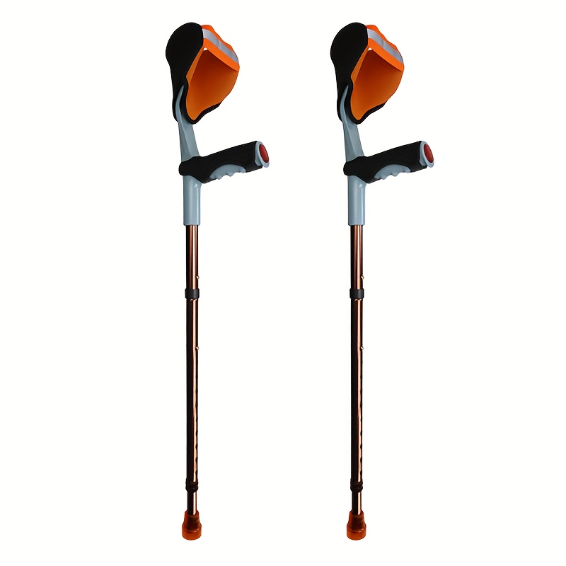 1/2pcs Forearm Crutches With Sheathed Anti-slip Handles, Lightweight And Foldable, Aluminum Alloy Elbow Crutches, Height-adjustable Walking Sticks, Ergonomic Handles (with Tips Included)