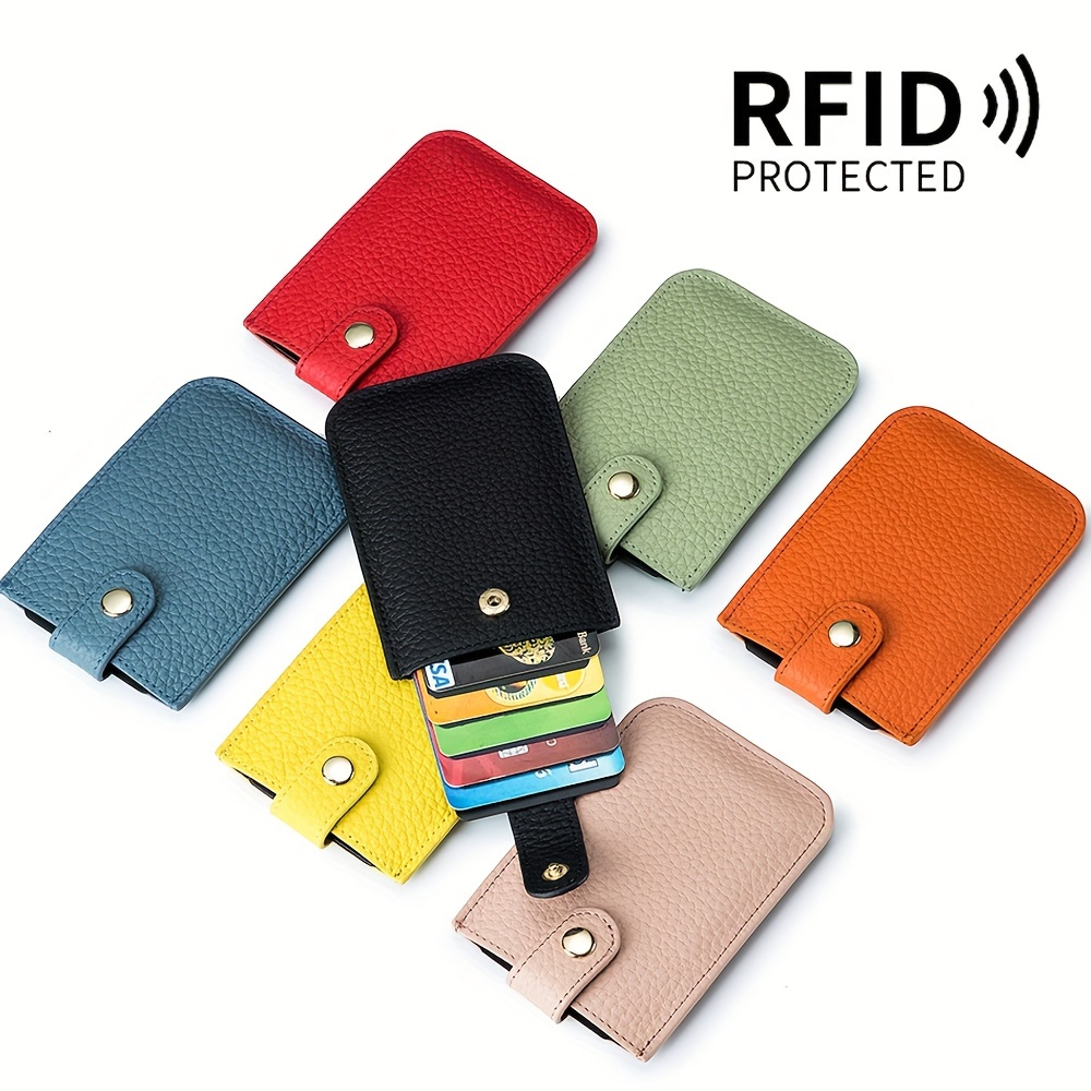 

Slim Minimalist Wallet Pull-out Card Organizer, Soft Leather Card Case, Rfid Blocking Wallet, Credit Card Holder Front Pocket Wallet