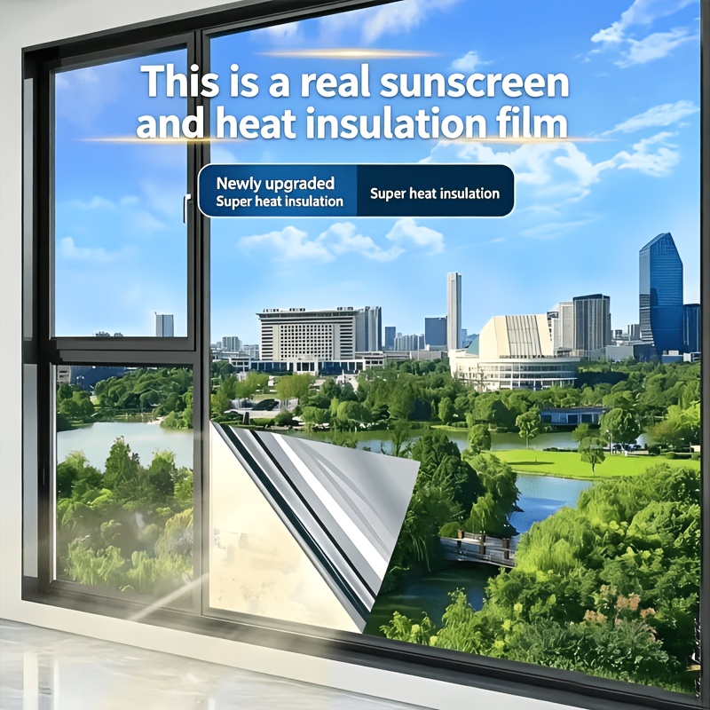TEMU 1 Roll, With Blue Interior And Silvery Exterior For Privacy And Security, Preventing Sun And Protecting Furniture From Fading. Suitable For Home